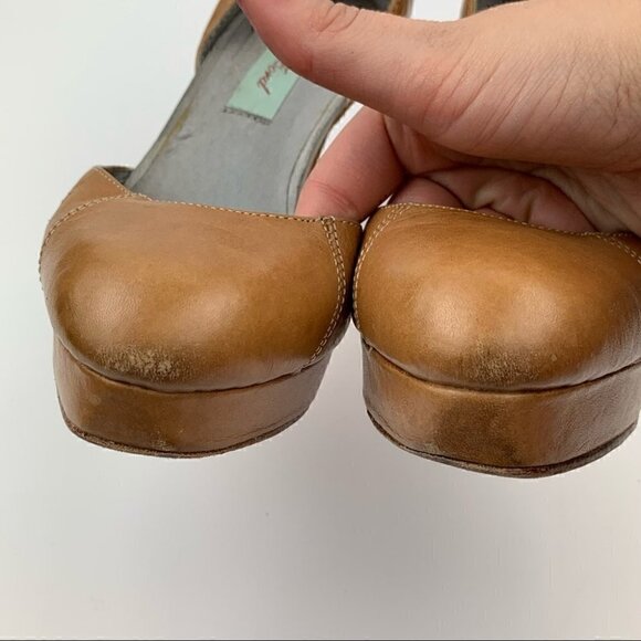 Geren Bond Womens heels size 6 brown leather Dorsay platforms - Picture 9 of 11